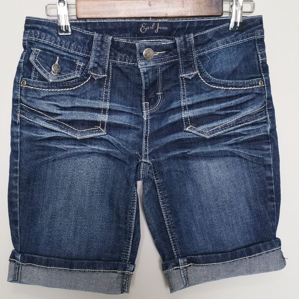 Earl Jean Bermuda Stretch Shorts - Size 3 28" W